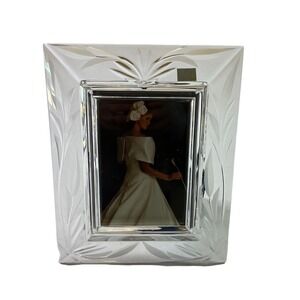 Vintage Mikasa Yugoslavia Crystal 5x7 Picture Frame Y2K Cottagecore Elegance